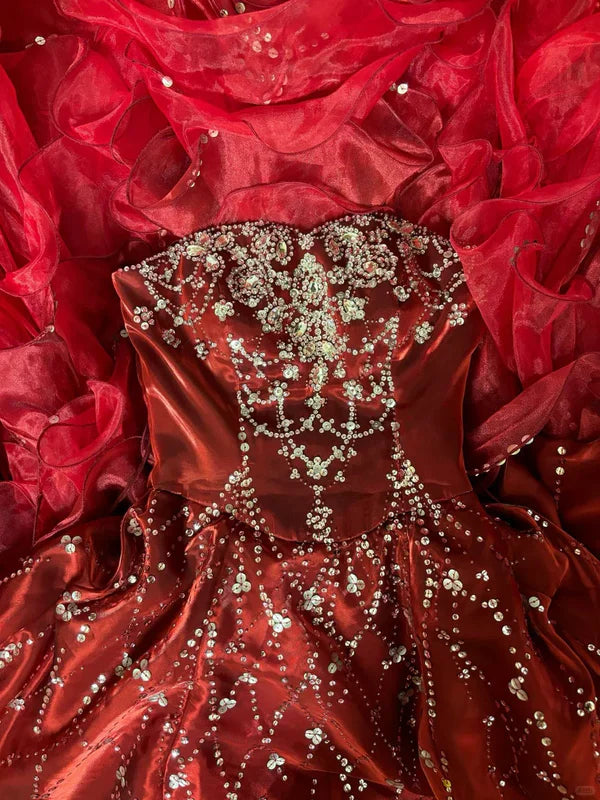 Burgundy Gorgeous Sweet A-line Girls quinceanera dress Birthday Party Prom Dress 16 Years Old Dress gh4316