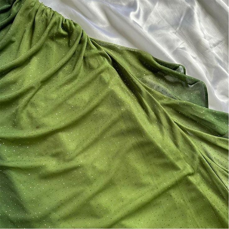 Green shiny elegant strap gradient long chiffon ball gown prom dress evening dress party dress gh2935