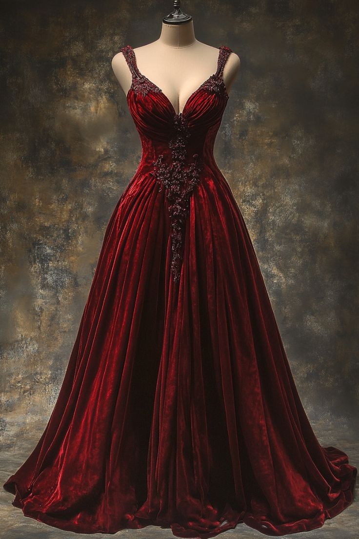 A Line Velvet Burgundy Prom Dresses Evening Formal Dress cg25310