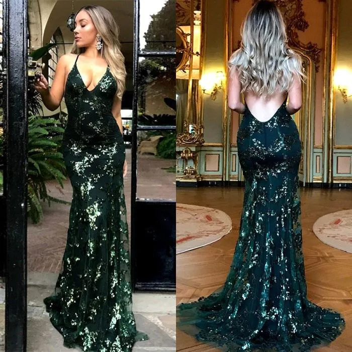 Sexy Green Mermaid Prom Dresses fg1591