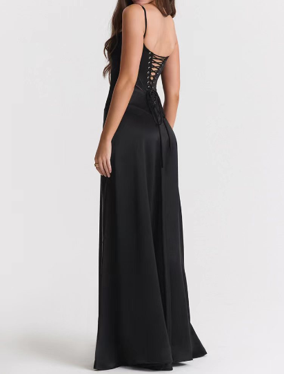 loveedsTM-New sexy suspender skirt slim backless black evening dress