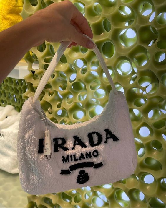 Prada Terry Cloth Mini Bag In white