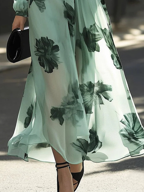 Long Sleeve Chiffon Light Temperament Women's Dress