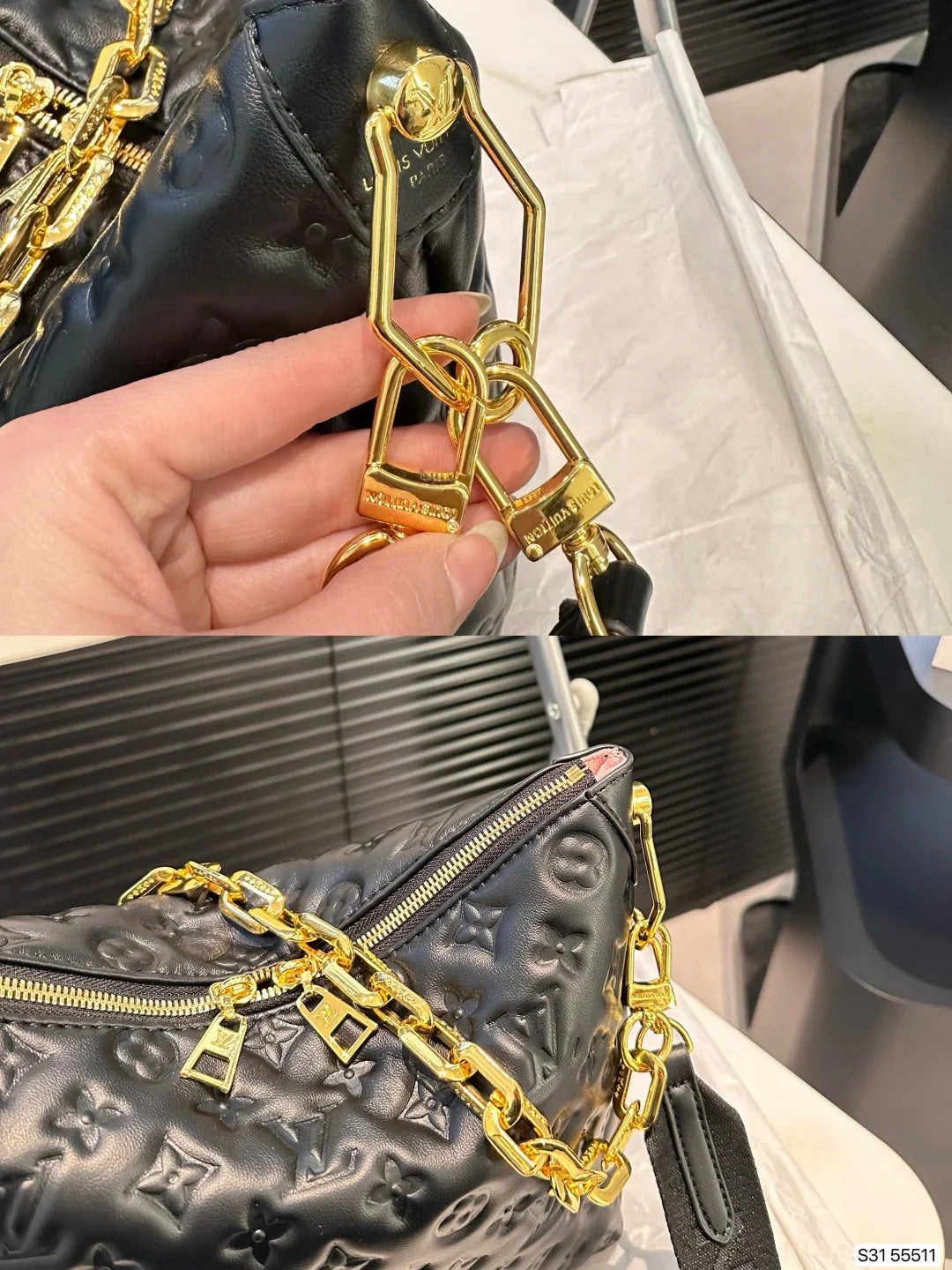 Louis Vuitton LV Shoulder Bag Chunky Chain Shoulder Strap Detachable Tote Bag