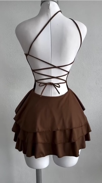 Brown Sexy Short Evening Dress Cocktail Dresses Short Party Dress fg7861