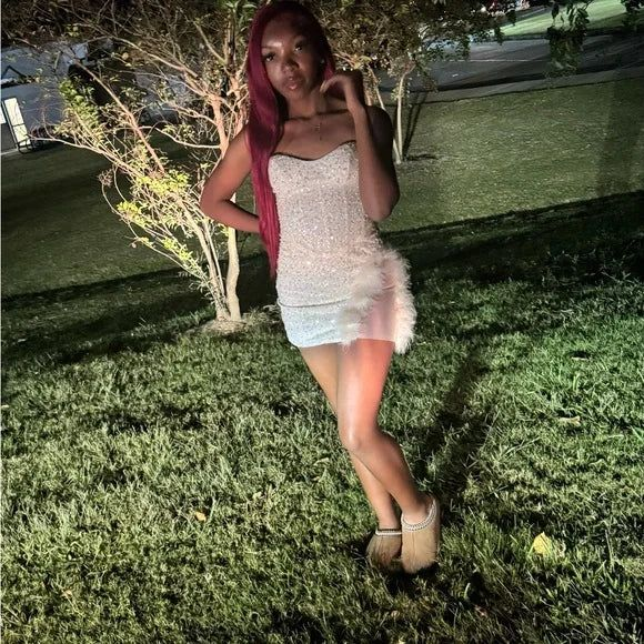 Elegant White Strapless Sheath Homecoming Dress For Teens Mini 18th Birthday Outfits Cocktail Dress S926