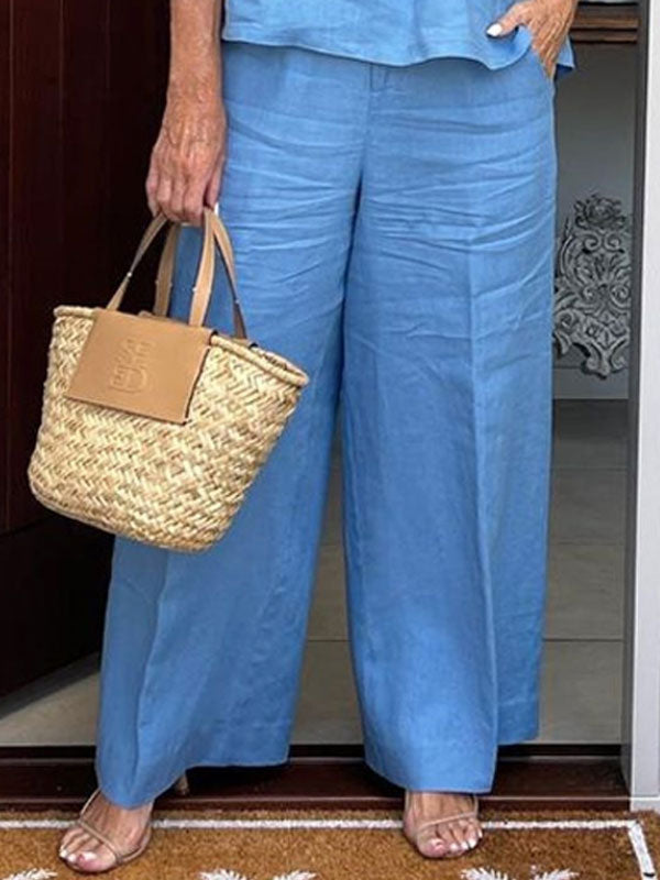 One Shoulder Cotton Linen Ladies Suits