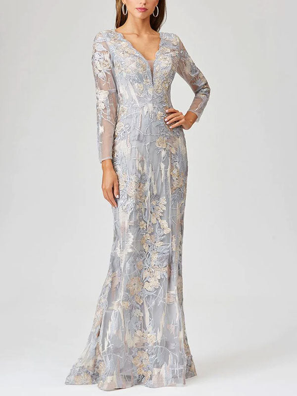 Patchwork hemline elegant wedding ladies dress