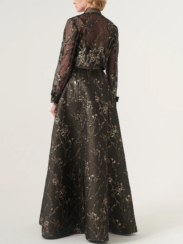 Strapless Lace Solid Color Dress Suit