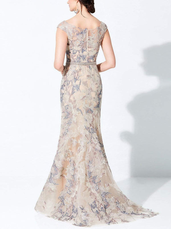 V-neck Lace Mesh Maxi Dress