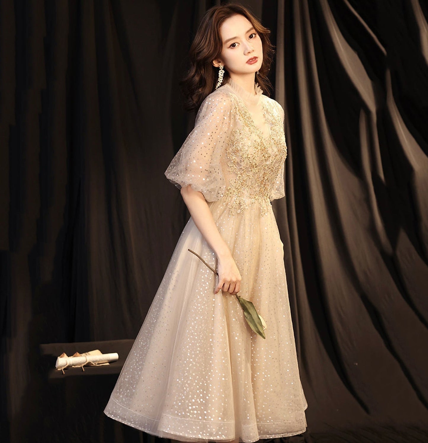 Cute tulle sequins short prom dress homecoming dress 10050