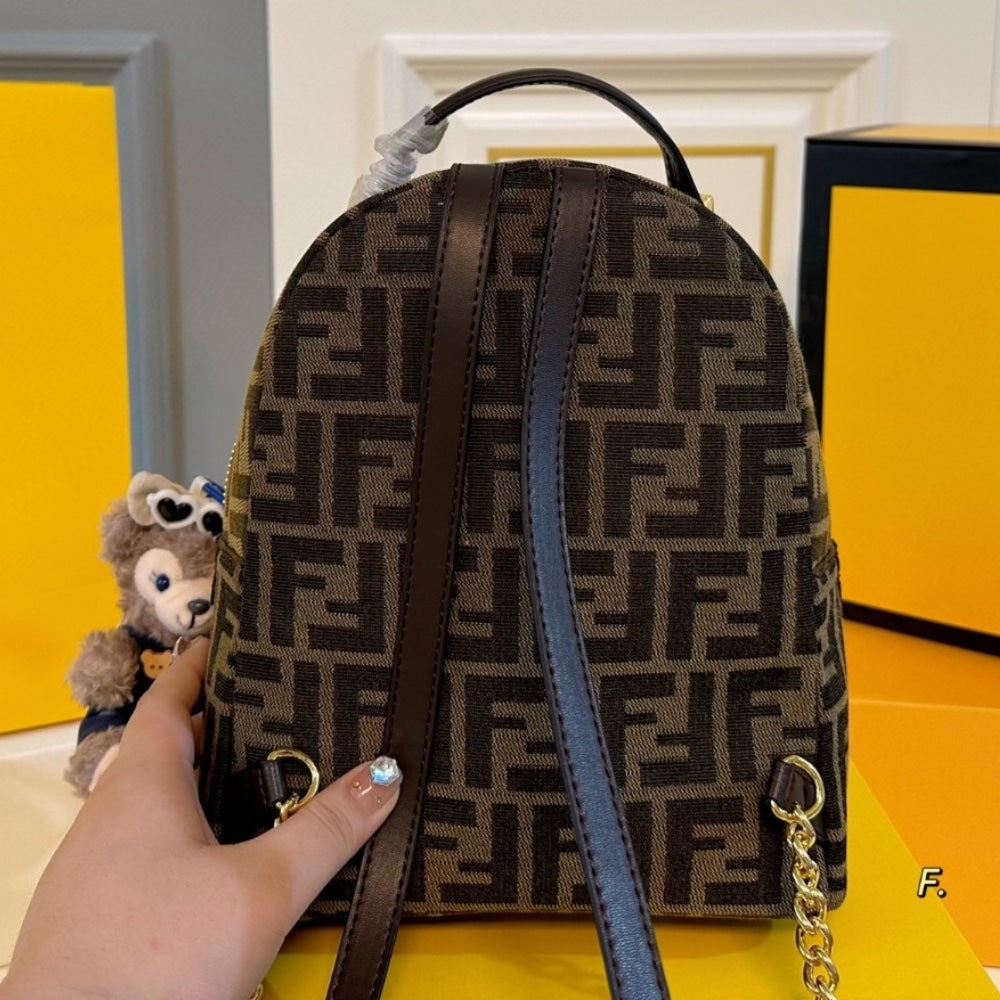 FENDI MINI BACKPACK BROWN 22CM 8BZ038A5TLF13VK