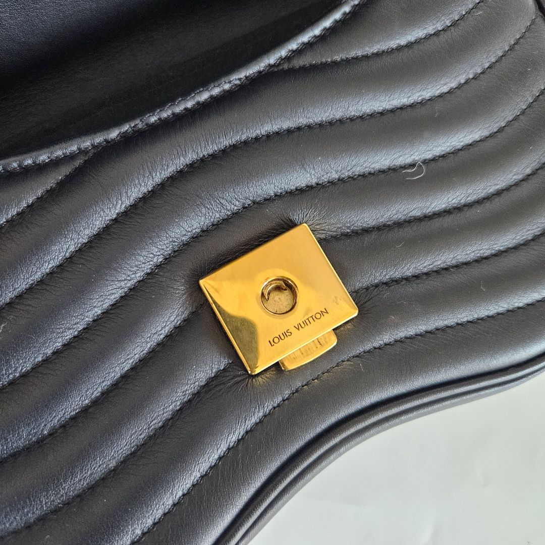 Louis Vuitton Black Quilted Leather New Wave Chain MM Bag