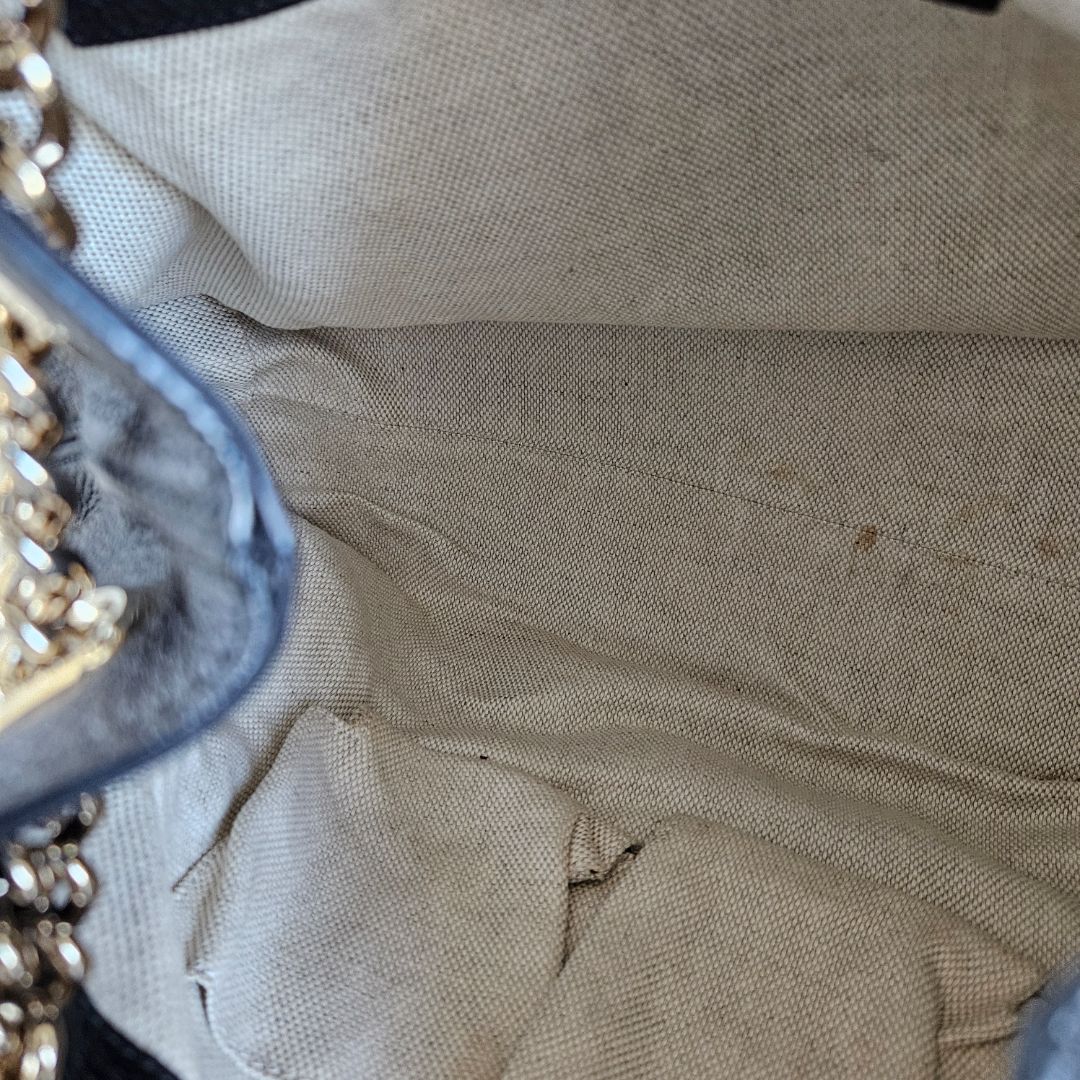 Gucci Black Leather Medium Soho Chain Tote