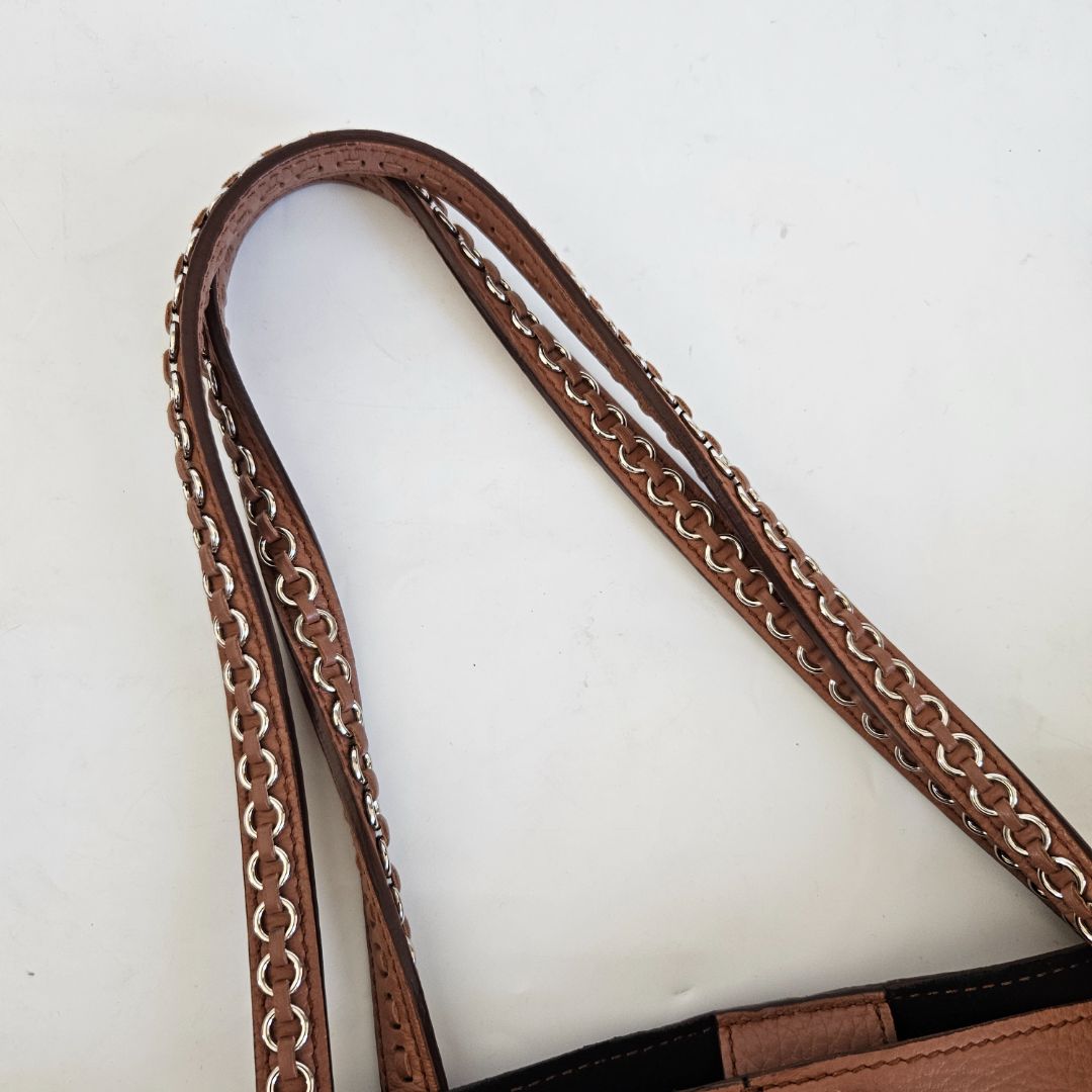 Tod's Tan Leather ANJ Rings Shopper Tote