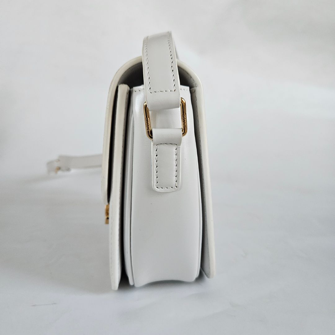 Celine Shiny White Teen Triomphe Bag