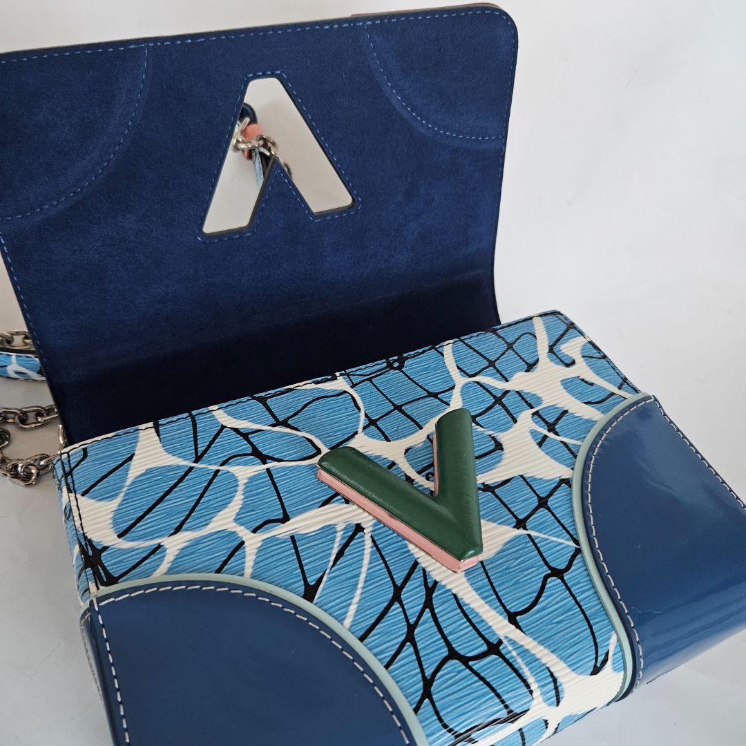 Louis Vuitton LV Twist MM EPi Aqua Pattern Blue Shoulder Bag