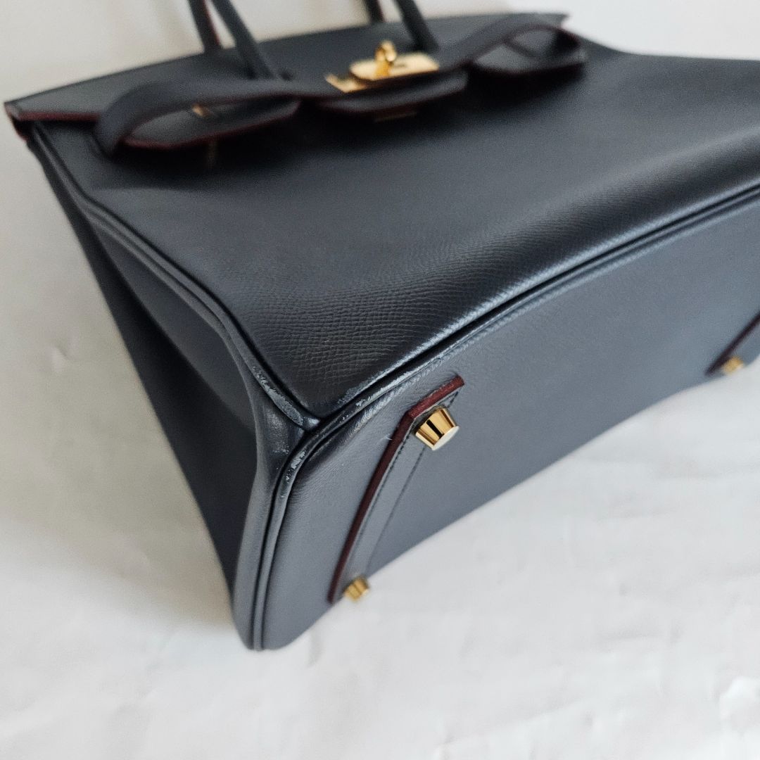 Hermès Birkin 35 Contour Epsom Blue Indigo Rouge H with GHW