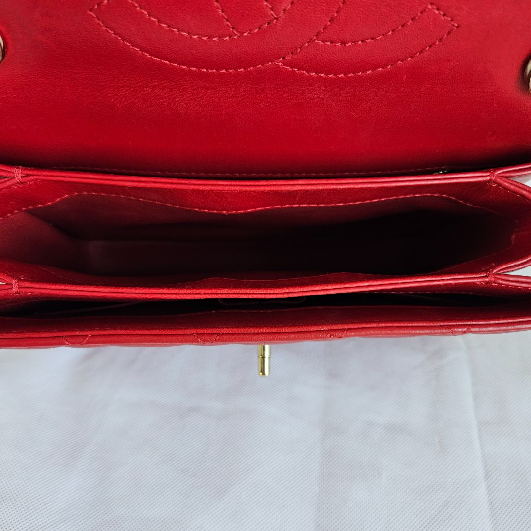 Chanel Trendy CC Red Quilted Top Handle Bag