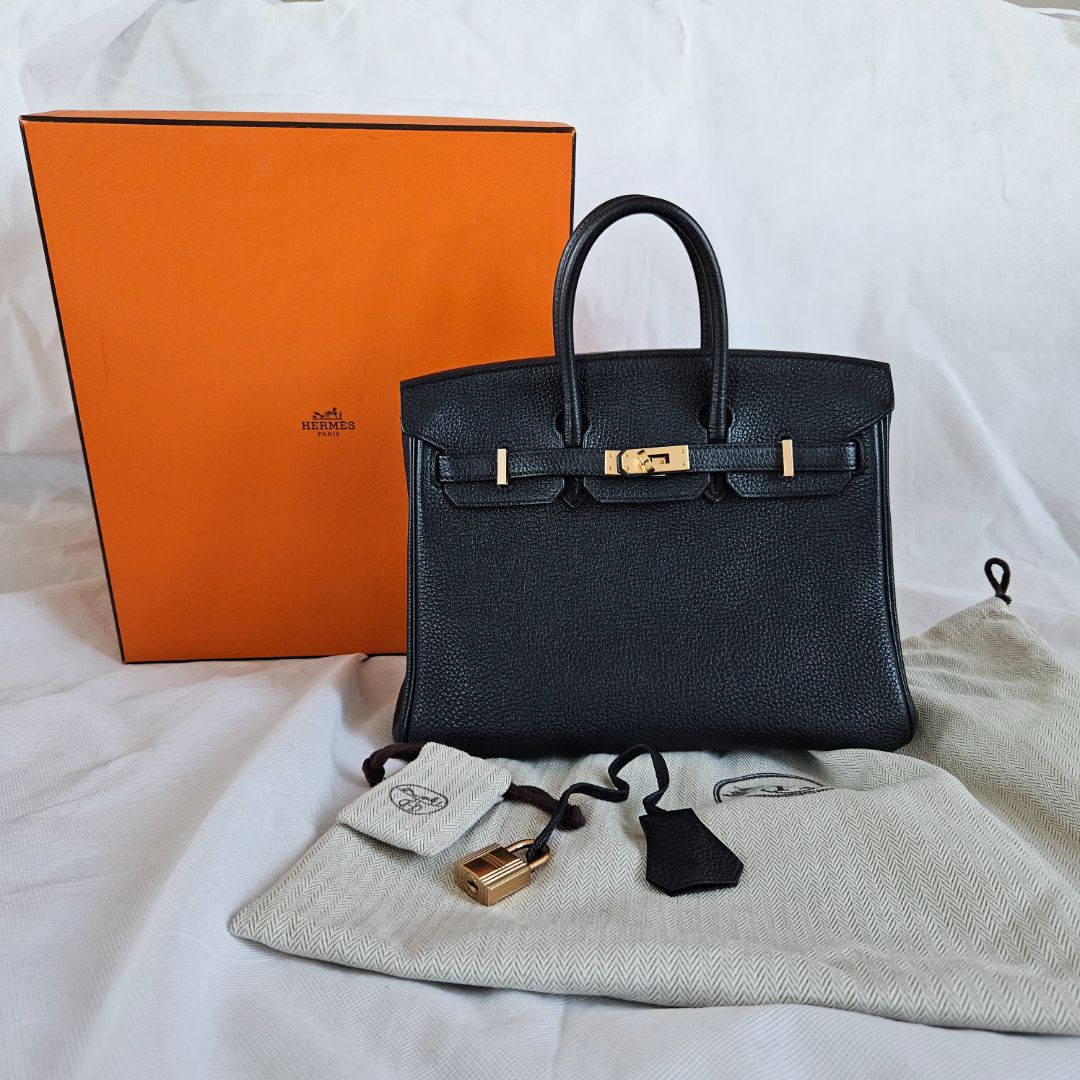 Hermès 25 Birkin Black Togo Leather with Rose Gold Hardware