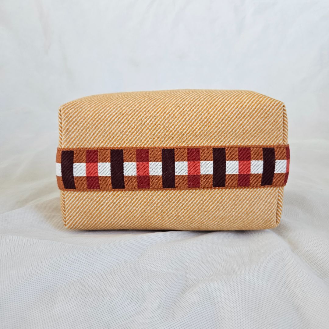 Hermès Orange/Multicolor Canvas Toile Bride-A-Brac Small Travel Case