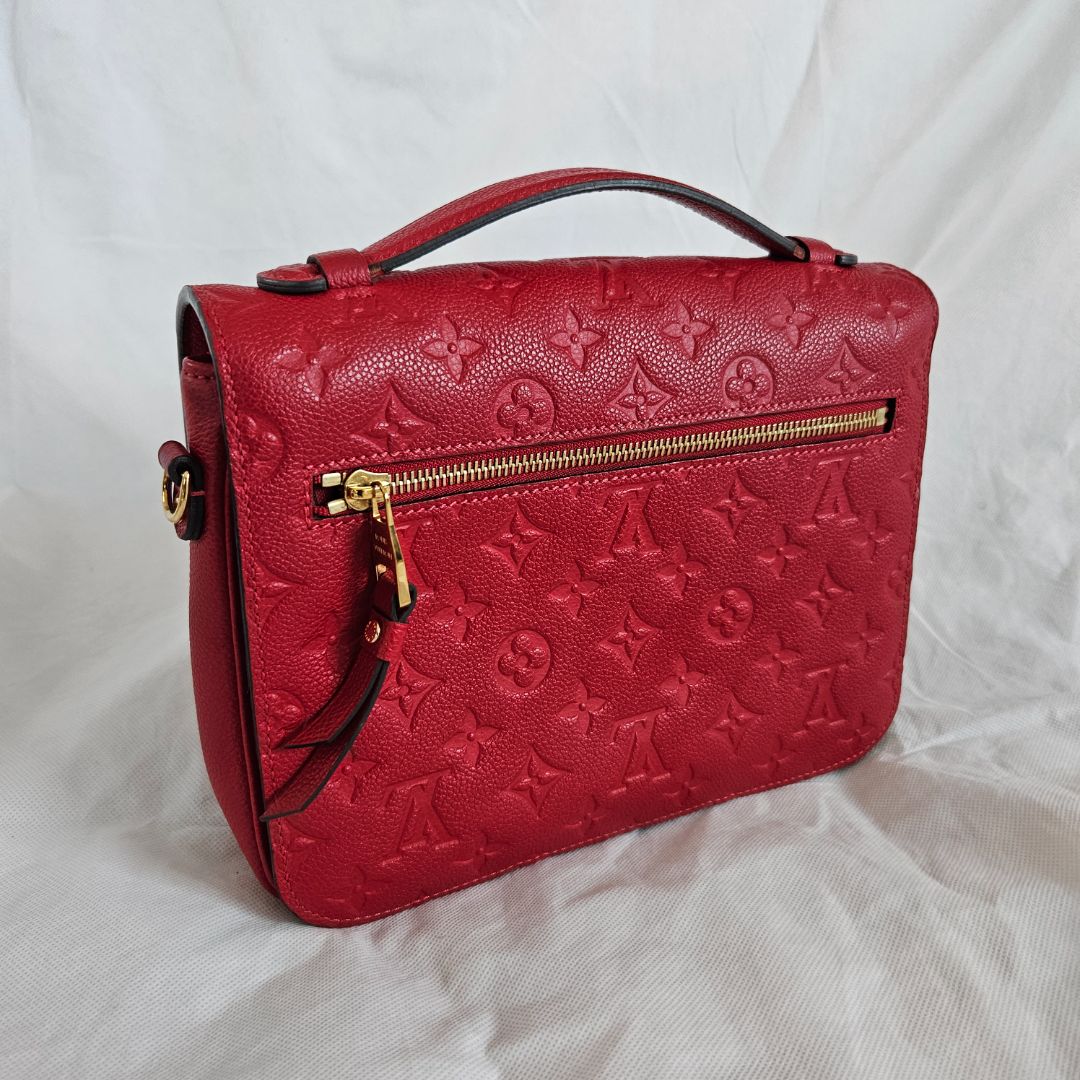 Louis Vuitton Red Monogram Empreinte Pochette Metis Shoulder Bag