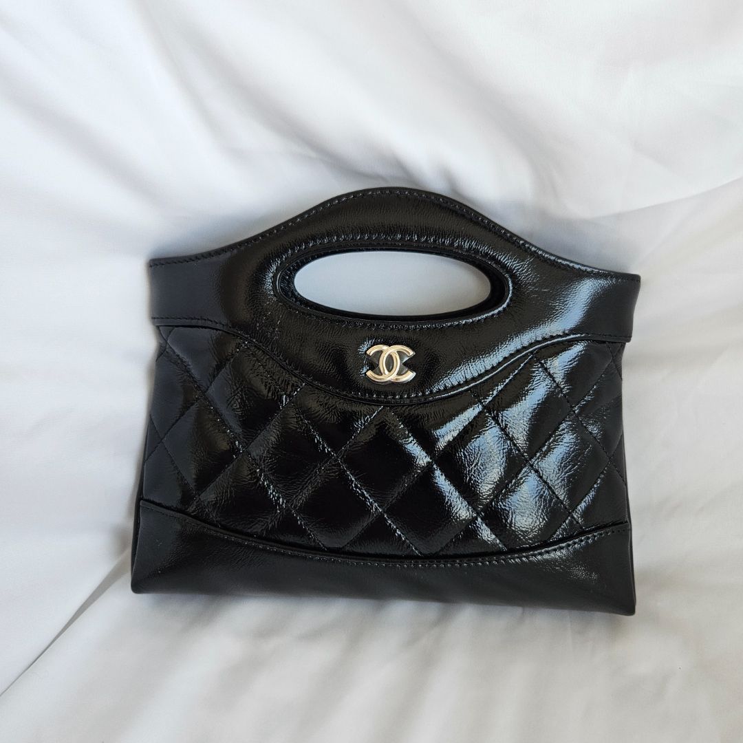 Chanel quilted Black Mini 31 Aged Skin Leather Bag