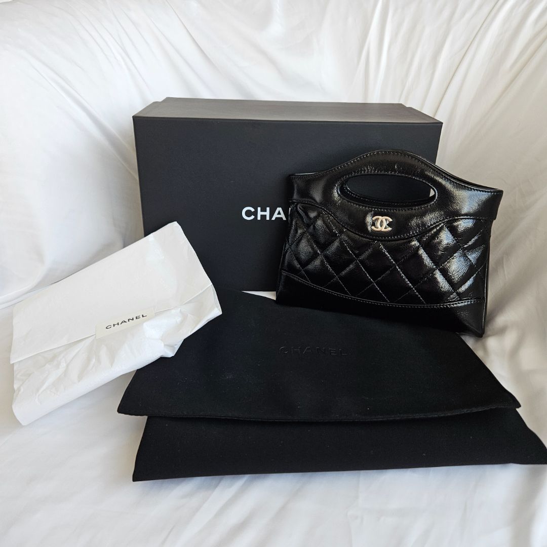 Chanel quilted Black Mini 31 Aged Skin Leather Bag
