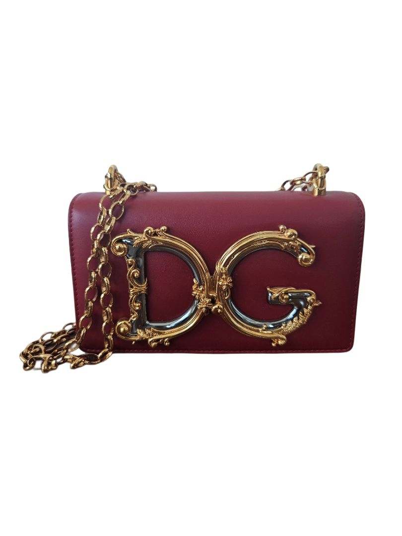Dolce & Gabbana Red Small DG Girls Crossbody Leather Bag