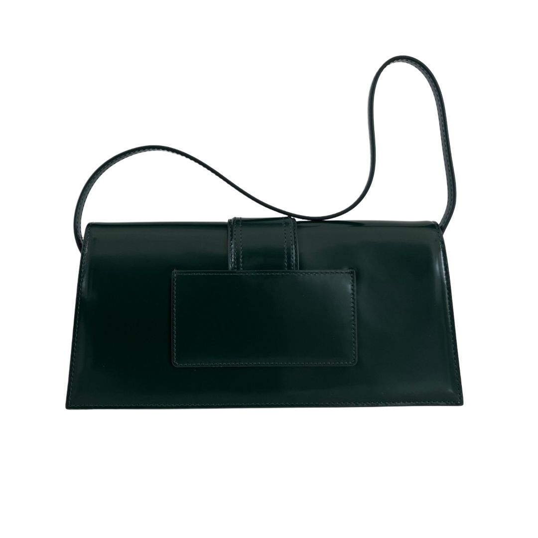 Jacquemus La Bambino Long shoulder Dark Green Patent Bag