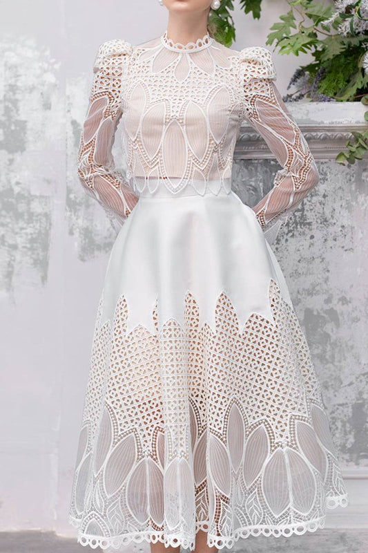 loveedsTM-Silk embroidered hollow dress two piece set