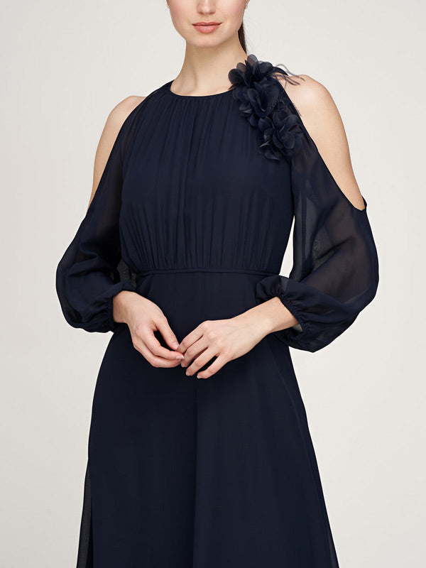 Strapless Mesh Chiffon Women's Gown Dress