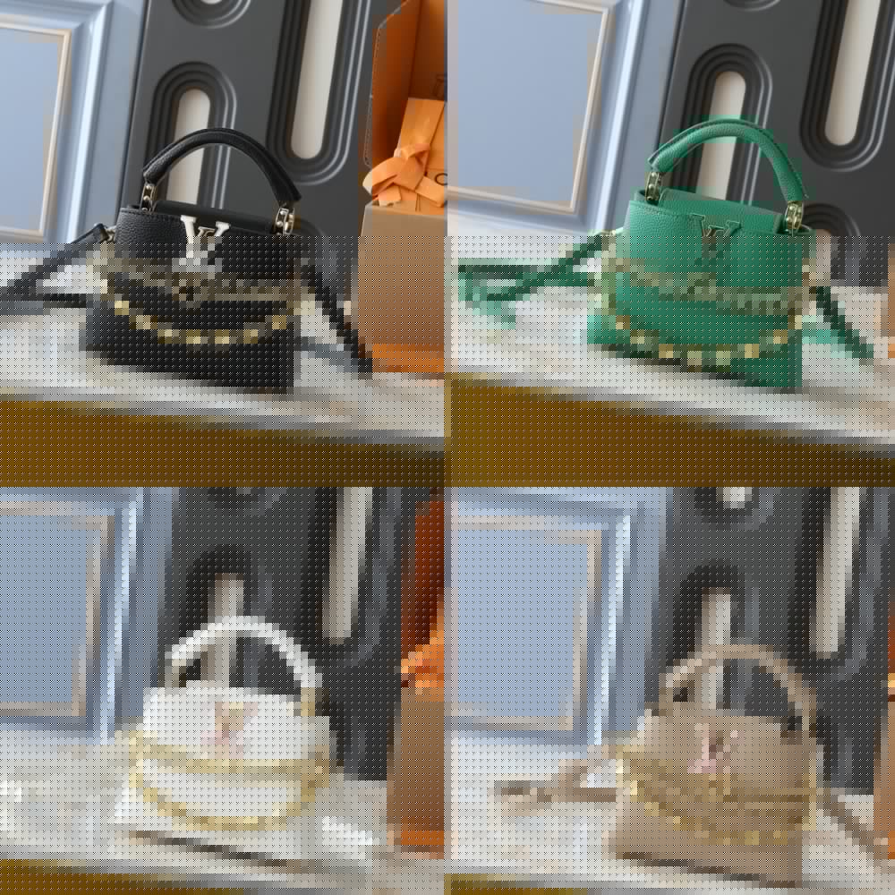 LOUIS VUITTON CAPUCINES BB SILVER SEA 21CM M12279