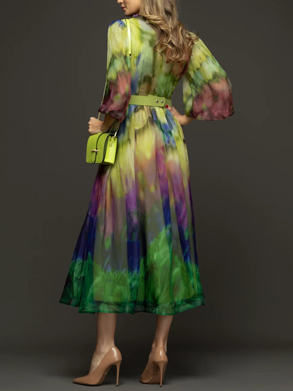 Colorful Chiffon Elegant Women's Dress