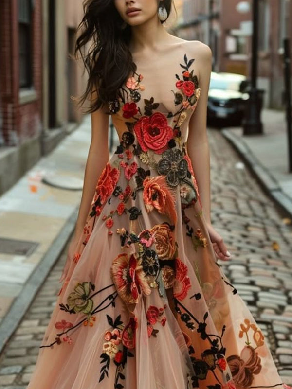 Heavy Designer Applique Ladies Dress