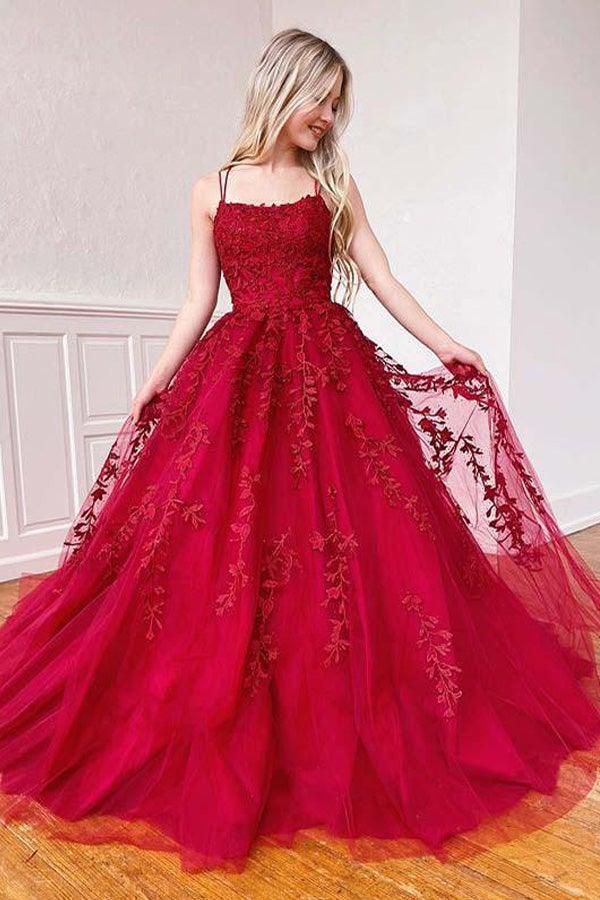 A-line Round Neck Tulle Lace Yellow Prom Dress Formal Dress PSK032