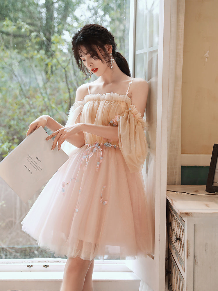 Cute tulle short prom dress cocktail dress 8325