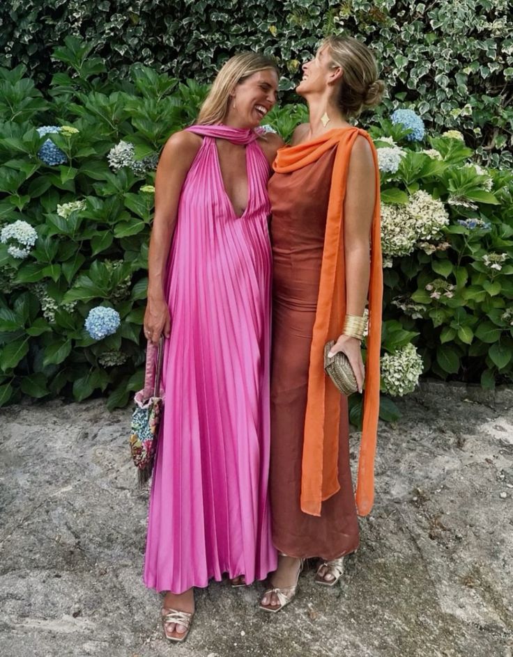 Pink/green V-neck Elegant Long Satin Evening Dress Party Dress Wedding Guest Dress gh3056