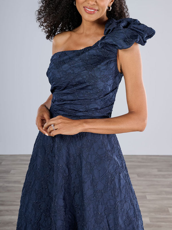 Off-tne-shoulder Elegant Retro Dark Pattern Women's Dress