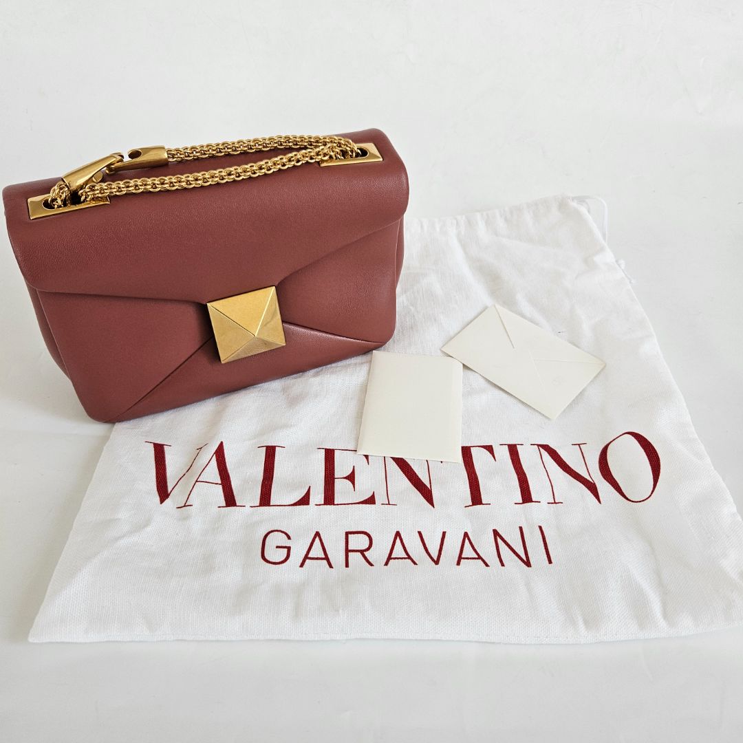 Valentino Garavani One Stud Nappa Bag With Chain Brown