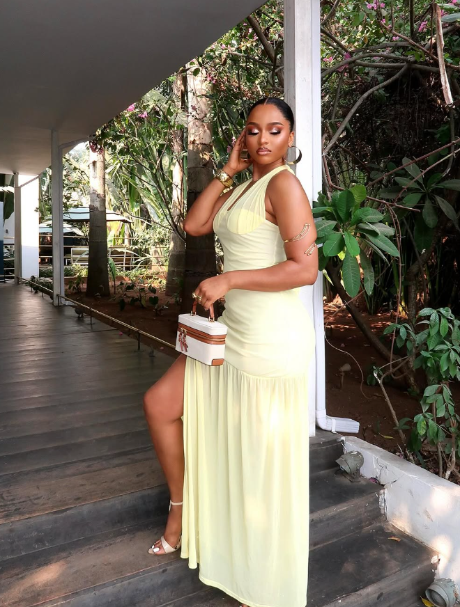 Unique Mermaid Halter Light Yellow Chiffon Open Back Prom Dress Evening Dress SH2359