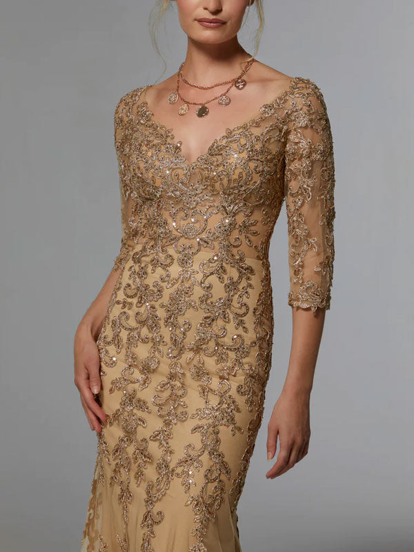 Elegant Delicate Lace Sequin Women's Dress
