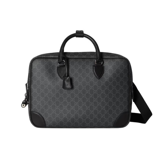 GUCCI GG EMBLEM MEDIUM BRIEFCASE BLACK 40CM 821149 FAED4 1000