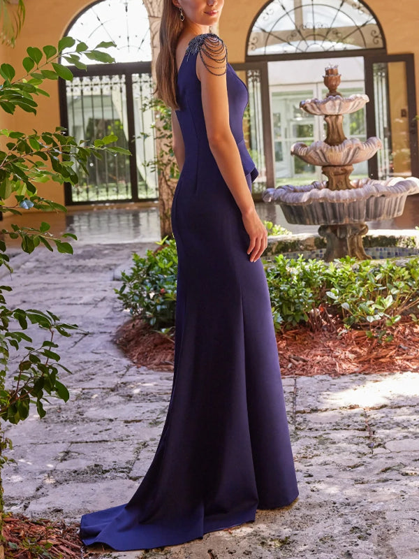 V-neck Sleeveless Solid Color Maxi Dress