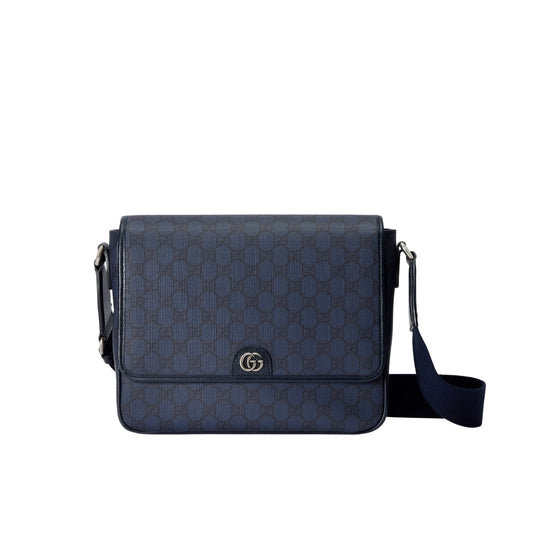 GUCCI OPHIDIA MEDIUM MESSENGER BAG DARK BLUE 28CM 761741 FACJY 8441