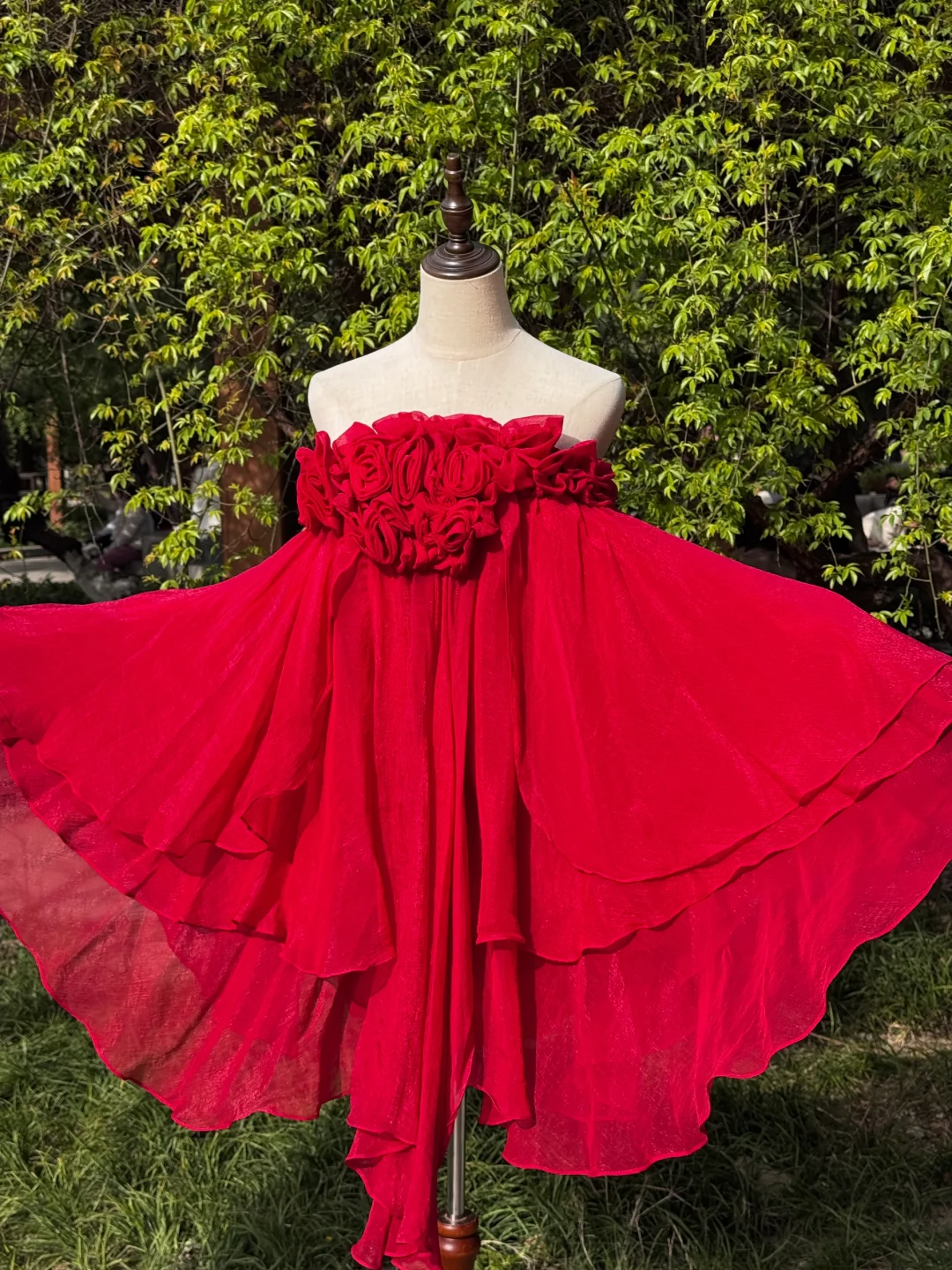 Red Stunning Fashion Vintage Elegant Delicate Floral Long Chiffon Homecoming Dress Prom Dress Evening Dress Birthday Party Dress gh4145