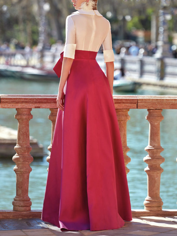 V-neck Elegant Simple Women's Dress