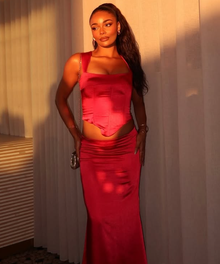 Two Piece Sheath Spaghetti Strap Burgundy Satin Party Dress Evening Dress SH2855