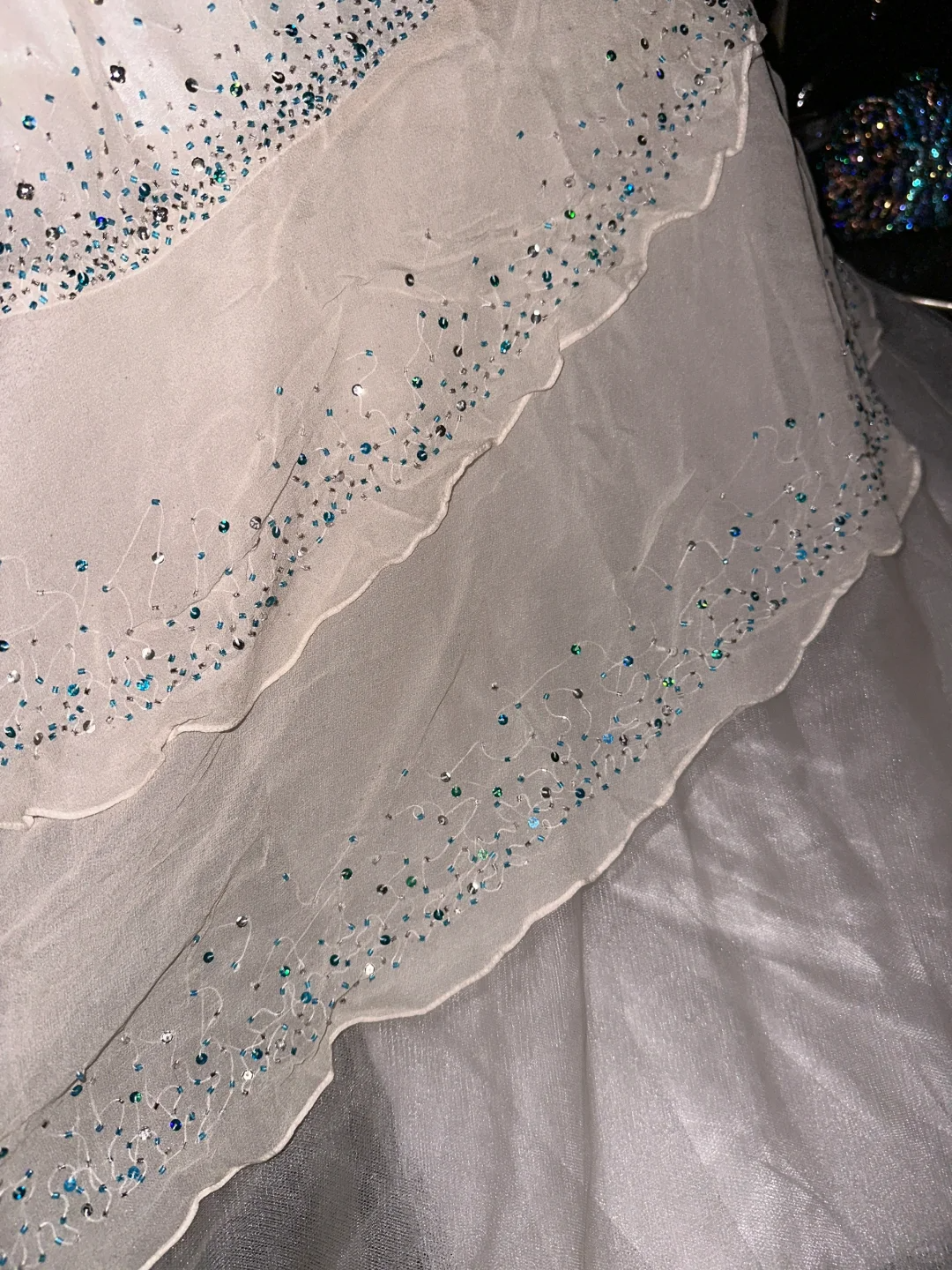 Vintage Mermaid Sweetheart Neck Beaded Layered Chiffon Tulle Long Prom Dress Evening Dress SH3080