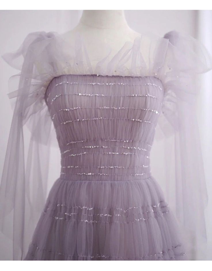 Light Purple Tea Length Soft Tulle Party Dress, Cute Short Homecoming Dress Formal Dress cg25084